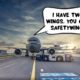 An airplane on the airport tarmac. The plane, in a comic text speech bubble. says, "I have two wings. You got SafetyWing!" Image by Tobias Rehbein from Pixabay