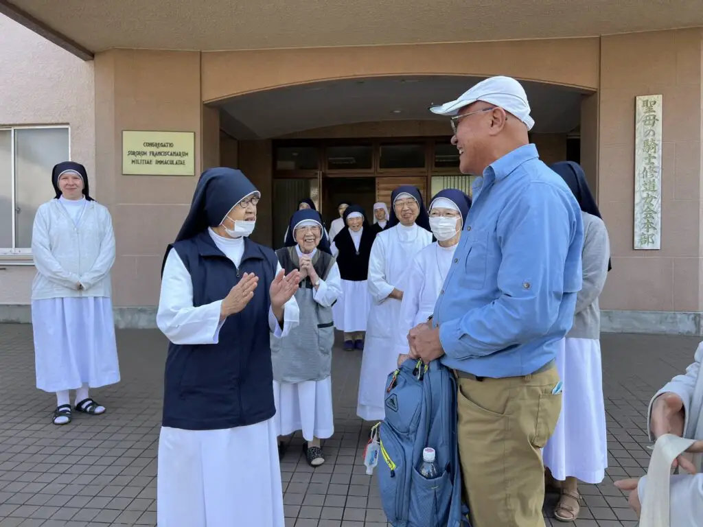 Dad greeting the sisters. They were so lovely and kind!